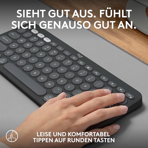 Logitech Pebble Keys 2 K380s, kabellose Multi-Device Bluetooth-Tastatur
