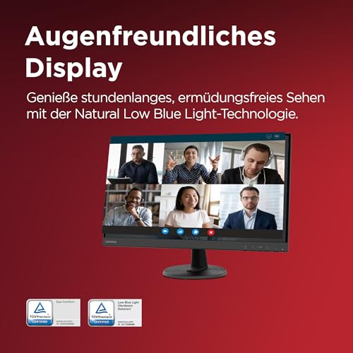 Lenovo D27-45 | Monitor | 27" Full HD | 75Hz | HDMI1.4 | VGA | Home Office | 1920x1080 Auflösung | 250 nits | 4ms Reaktionszeit | VA-Panel | Entspiegelt | Schwarz