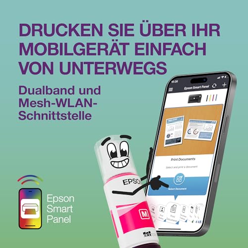 Epson EcoTank ET-4955 A4-Multifunktionsdrucker mit Wi-Fi & AirPrint Tintentank, automatischem Dokumenteneinzug, Duplexdruck, Scannen, Kopieren & Fax, bis zu 3 Jahre Tinte im Lieferumfang enthalten