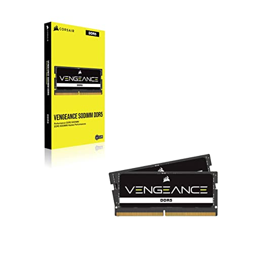 CORSAIR Vengeance SODIMM DDR5 RAM 64GB (2x32GB) Bis zu 5600MHz CL48-48-48-90 1.10V Intel XMP 3.0 Laptop-Speicher – Schwarz (CMSX64GX5M2A5600C48)