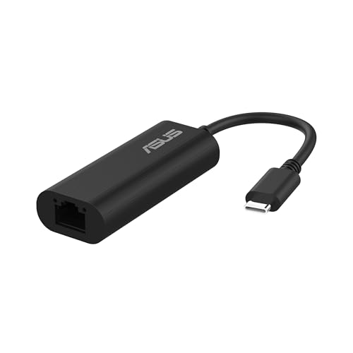 ASUS USB-C2500 V2 USB-C 2.5G Ethernet Adapter | RJ45 LAN, USB-C Hochgeschwindigkeitsübertragung, kompatibel mit 2.5G/1G/100Mbps