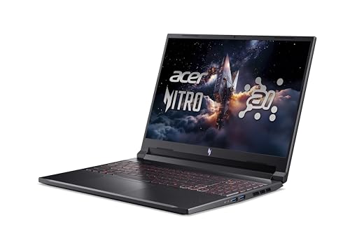 Acer Nitro V 16 AI (ANV16-42-R1T1) Gaming Laptop, 16" WUXGA IPS 180Hz Display, AMD Ryzen 7 260, 16 GB RAM, 1 TB GB SSD, NVIDIA GeForce RTX 5070, Windows 11, QWERTZ Tastatur, schwarz