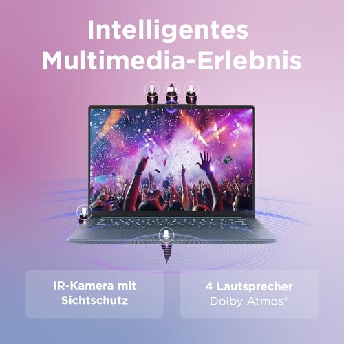 Lenovo Yoga Pro 7 Laptop | Copilot+PC | 14.5" 3K OLED Display | AMD Ryzen AI 9 365 | 32GB RAM | 1TB SSD | AMD Radeon GPU | Win11 Pro | QWERTZ Beleuchtet | Tidal Teal | 3 Monate Premium Care