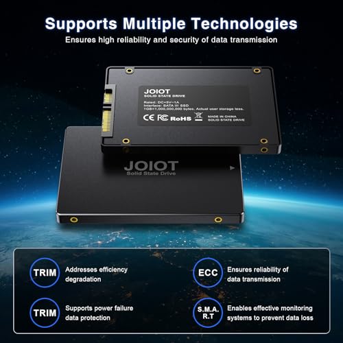 JOIOT Interne SSD 128 GB interne Festplatte, Bis 450 MB/s Lesen & 330 MB/s Schreiben, interne SSD 128 GB SATA III 2,5 Zoll Solid State Drive Interne kompatibel mit Laptop und Desktop-PC Schwarz