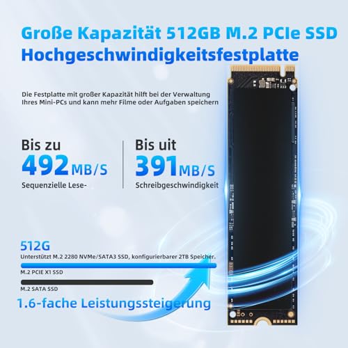 DreamQuest Mini PC Intel N95 16GB RAM 512GB SSD Windows 11 Pro