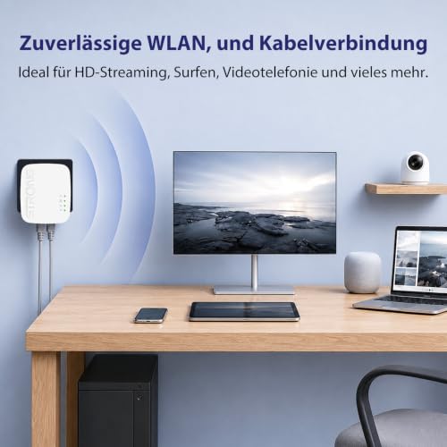 STRONG AV600 Powerline WLAN Kit, WiFi 300 Mbit/s, 2 Ethernet LAN-Ports