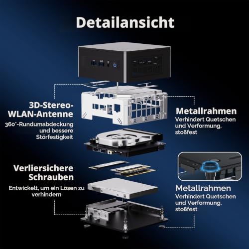 Intel NUC 13 Pro NUC13ANHi7 Arena Canyon: CPU 13. Gen, 32 GB RAM, SSD 1 TB, Intel Core i7-1360P, Win 11 Pro Mini-PC, 8K/4K UHD, Gigabit/WiFi-6/VESA, Unternehmen/Büro/Zuhause.