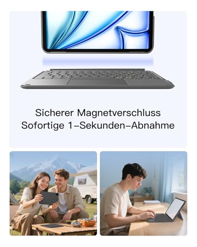 Inateck Hülle mit Tastatur für iPad 11(A16)/10. Gen, Ultraleicht 450g