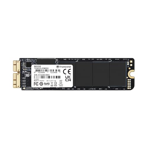 Transcend 960GB JetDrive 850 SSD (ohne Gehäuse) für MacBook Air 11" und 13" (Mitte 2013 - 2017), MacBook Pro Retina 13" und 15" (Ende 2013 - Mitte 2015) bis zu 1.600/1.400 MB/s - TS960GJDM850