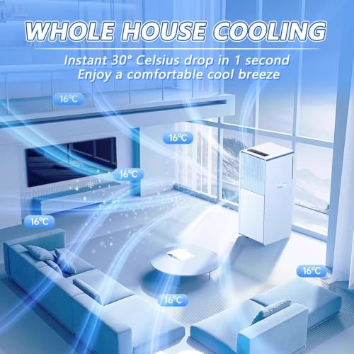 Tragbare Klimaanlage, 12000 BTU Kühlung AC Einheit mit leisen Lüftermodi, Luftentfeuchter, Fernbedienung & 24H Timer für Zimmer bis zu 350 sq.ft