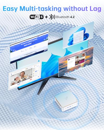 NiPoGi P2 Mini PC W-11 Pro, АMD Ryzen Pro 7330U (Besser als 5300U/R5 3500U) | 16 GB DDR4 256 GB M.2 SSD Mini Desktop Computer für Schule/ Büro/ Heim, 4K Triple-Display, HDMI 2.0, DP, Type-C, Dual-WiFi.