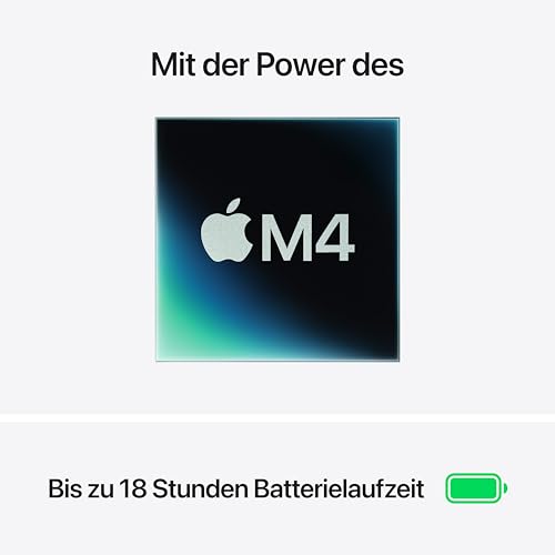 Apple MacBook Air (13", Apple M4 Chip mit 10‑Core CPU und 10‑Core GPU, 16GB Gemeinsamer Arbeitsspeicher, 512 GB) - Mitternacht