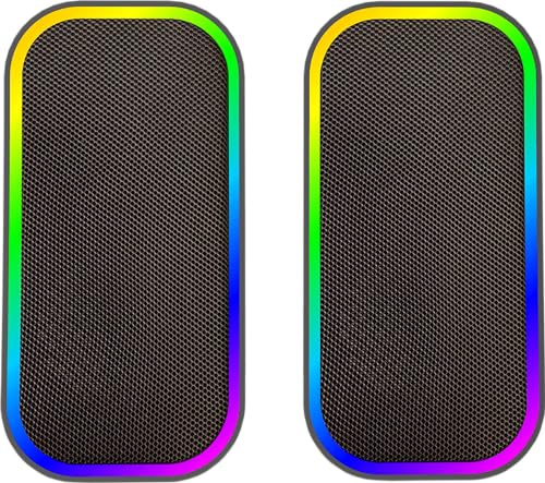 Speedlink Token Gaming PC Lautsprecher Bluetooth - RGB Gaming Lautsprecher, 3,5mm AUX Klinke oder Bluetooth Verbindung, 6 Beleuchtungsmodi, 12W, schwarz