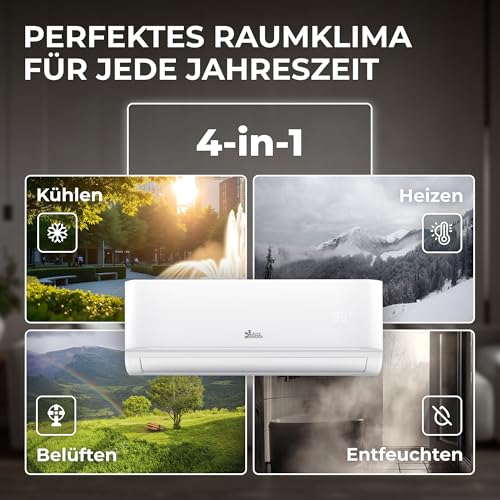 Kältebringer® Split Klimaanlage 9000 BTU 2,6 kW R32 Kältemittel