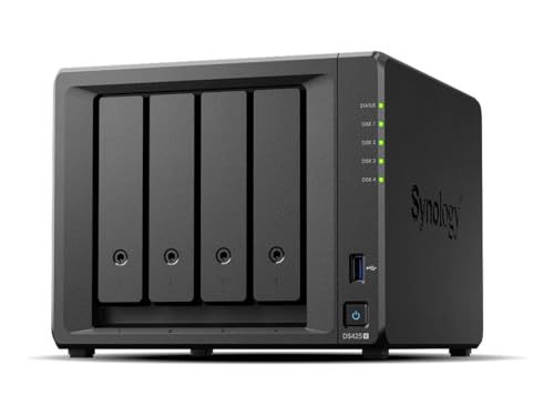 Synology DiskStation DS425+ 4-Bay 3,5" ohne Disk Intel Celeron J4125 1x1GbE + 1x2.5GbE 2GB RAM 2xUSB 3.2 - Mounting Type - Material - Compatible Devices - Color