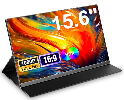 15,6'' Portable Monitor, 1080P FHD Tragbarer Monitor mit Schutzhülle