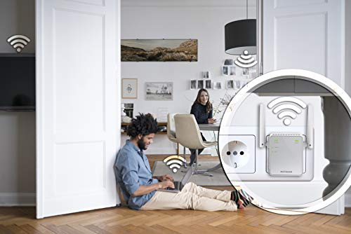NETGEAR WLAN Repeater EX6120 WLAN Verstärker, AC1200 Dual Band WiFi, Abdeckung 2 bis 3 Räume & 20 Geräte, Geschwindigkeit bis zu 1200 MBit/s, kompaktes Design