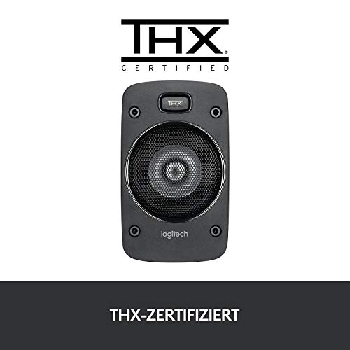 Logitech Z906 5.1 Sound System | 1000W Surround Sound Lautsprecher, THX, Audio-Eingänge, Fernbedienung, EU Stecker, PC/PS4/Xbox/TV/Smartphone - Schwarz