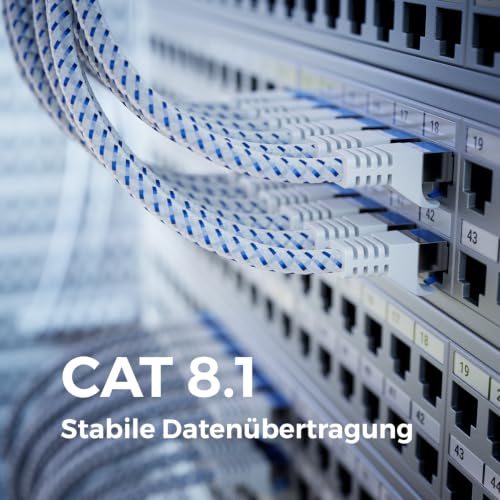 deleyCON 2m CAT 8 Patchkabel RJ45 S/FTP 40 Gbit/s 2000 MHz - Weiß