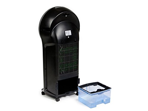 DOMO DO152A Mobiler Luftkühler - 3 Funktionen (natürlich, normal, schlafen) - 5,5L Wassertank - 800m³/Std - Lautstärke 65 Db - Inklusive 2 Kühlelemente - Schwarz/Silber