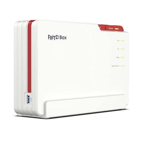 FRITZ!Box 5690 Pro (Wi-Fi 7 Premium DSL- und Glasfaser-Router mit Triband (2,4 GHz, 5 GHz, 6 GHz) bis zu 18,5 GBit/s, für Glasfaser & DSL-Anschlüsse, WLAN Mesh, DECT-Basis, internationale Version)