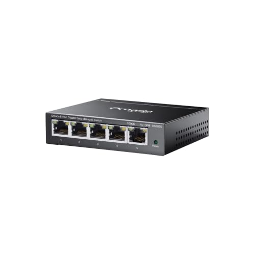 TP-Link Omada ES205G 5-Port Gigabit Easy Managed Switch, Plug & Play, Metallgehäuse mit lüfterlosem, geräuschlosem Design, Isolation, VLAN, IGMP-Snooping, Zentrales Cloud-Management