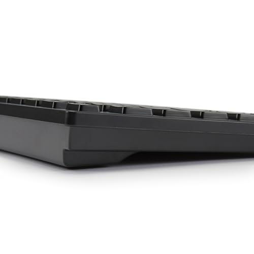 Amazon Basics Tastatur mit DE-Layout, flach, USB-kabelgebunden, Mattschwarz