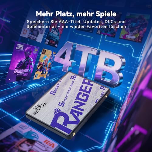 KingSpec OneBoom 2TB SSD 2,5 Zoll SATA III internes Solid-State-Laufwerk, 560 MB/s Lesegeschwindigkeit, 3D-NAND-Flash, SATA3 6 Gb/s, für PC, Laptop und PS4-Upgrade (S5-2TB)
