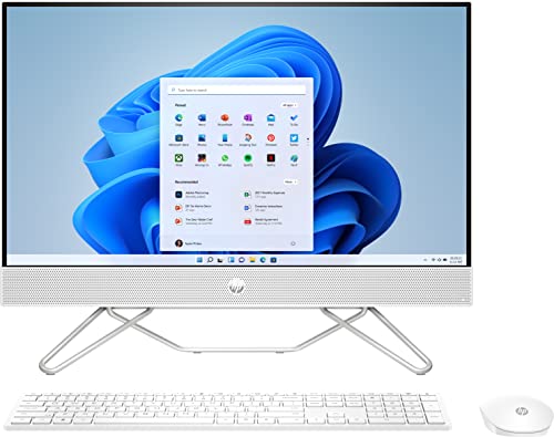 HP All-in-One 24-cb1002ss Bundle PC (23,8 Zoll) Full HD (1920 x 1080, IPS, Intel Core i5-1235U, 16GB RAM, 512GB SSD, Intel Iris Xe Graphics, Windows 11 H) ome, Anti-Reflektierend Schneeweiß
