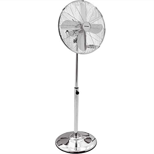 Syntrox Germany SVT-50W Chrome Retro Ventilator mit Oszillation Axialventilator Standventilator Windmaschine Lüfter Gebläse Luftkühler