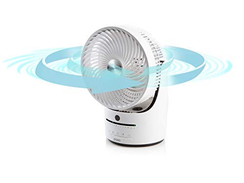 DOMO DO8148 Tischventilator - Zirkulationsventilator - 360 ° Umlauf - Ø 25 cm - 3 Geschwindigkeiten - Digitale Einstellung - Weiß