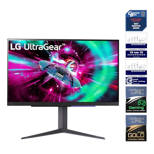 LG Ultragear 16:9 UHD Gaming Monitor 27GR93U-B - 27 Zoll, IPS-Display, HDR10, AMD FreeSync, Grau/Schwarz