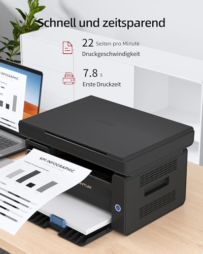 PANTUM M6500NW Laserdrucker Multifunktionsgerät mit Scanner und Kopierer,Drucker WLAN, Schwarz Weiss, Airprint, A4,22ppm
