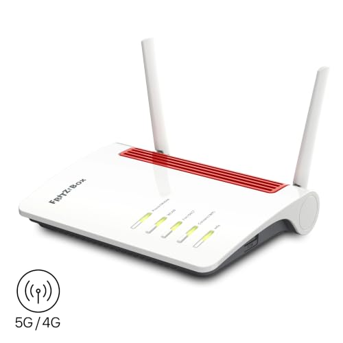 FRITZ!Box 6850 5G | 5G-Mobilfunk-Router | Wi-Fi 5 bis zu 1,2 GBit/s | Dualband WLAN (2,4/5 GHz), Internet per SIM-Karte, Zentrale für Telefonie & Smart Home, WLAN Mesh, Made in Europe