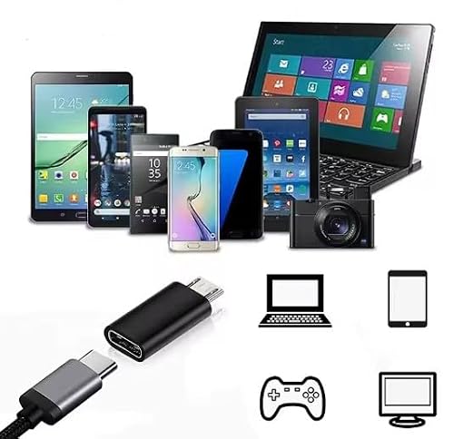 USB-C auf Micro USB Adapter, 2er Set, Aluminium, Schwarz