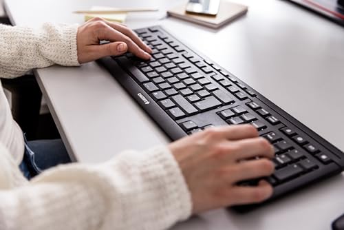 CHERRY Stream Keyboard Wireless, Kabellose Tastatur, Deutsch, Schwarz | QWERTZ-Layout, Verbindung über 2,4 GHz Funk mit USB-Dongle, Plug & Play, Leise Tasten, Flaches Design, Batteriebetrieben