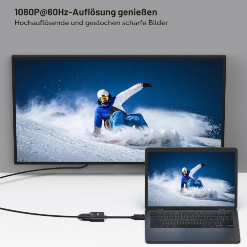 BENFEI DisplayPort auf VGA, Unidirektional DisplayPort DP Computor zu VGA Monitor Adapter 1080P (Stecker auf Buchse), kompatibel für Lenovo Dell ASUS