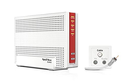 AVM FRITZ!Box 6591 Cable WLAN AC + N Router (DOCSIS-3.1-Kabelmodem, Dual-WLAN Ac+N (MU-MIMO) mit 1733 (5 GHz) + 800 Mbit/S (2,4 GHz), VoIP-Telefonanlage)