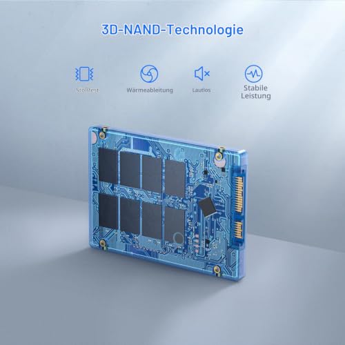 Vansuny Intern SSD 256GB 2.5 Zoll SATA III 6 Gb/s SSD intern 256GB 3D TLC NAND-Technologie zum Aufrüsten von PC oder Laptop Speicher und Speicher für IT-Profis/Ersteller/Unternehmen