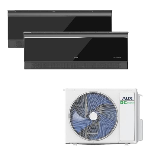 Belvit AUX Multi Split Klimaanlage Set, 18.000 BTU, 2x 9.000 BTU, Schwarz