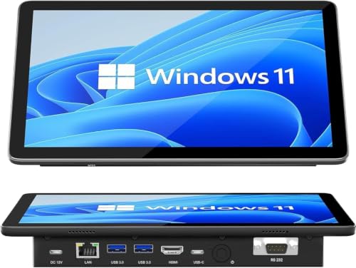 10,1-Zoll Industrie-Einbau-Panel-PC mit Windows 11, 10-Punkt-Touchscreen, Celeron N5095, 8 GB RAM 128 GB ROM, Dual HDMI 2.0, WiFi 5 und Bluetooth 5.0 – ideal für Büro, Automatisierung, Kiosk, Bar