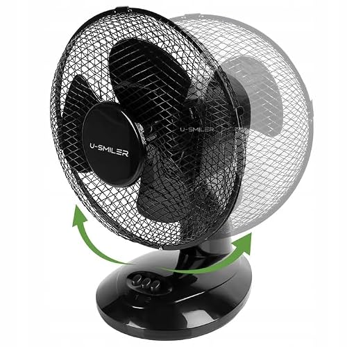U-SMILER Tischventilator, Ventilator, Höhenverstellbar, Standing Fan