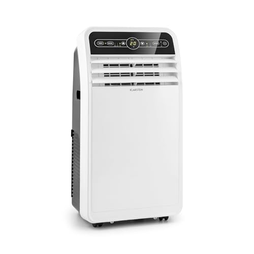 Klarstein Mobile Klimaanlage mit Abluftschlauch, 4-in-1 Klimagerät mit Ventilator, Luftentfeuchter & Nachtmodus, Kleine & Portable Klimaanlage für Wohnung & Büro, Niedriger Verbrauch, 9000 BTU