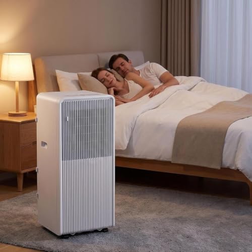 Leiser Klimaanlagen 12000 BTU Mobile AC, 48dB leise Kühlung mit Fernbedienung, Fensterabdichtung, Entfeuchterfunktion und 24-Stunden-Timer für Schlafzimmer u, 10000 Btu, 10000 BTU