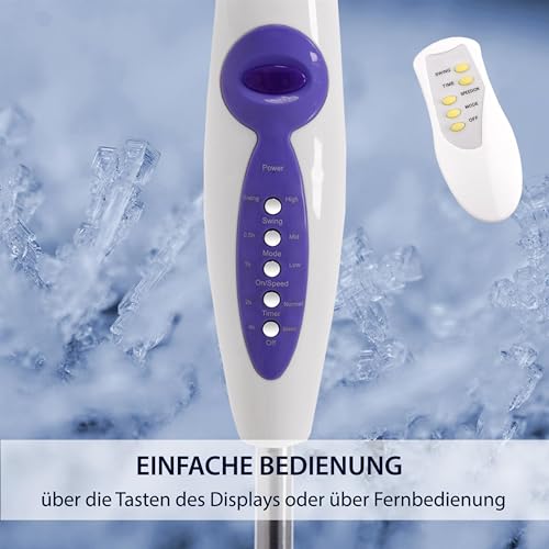 Syntrox Oszillierender Ventilator Splendrox | Standventilator | Bodenventilator, mit Timer und Fernbedienung, 3 Schaltstufen, 50 Watt, angenehme Luftbewegung