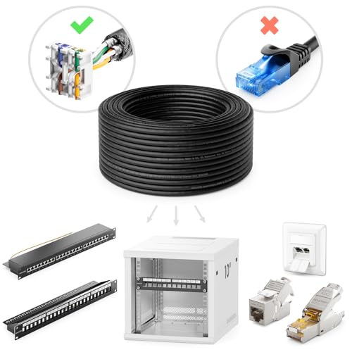 deleyCON 10m CAT 7 Outdoor Verlegekabel Kupfer CU S/FTP 10Gbps