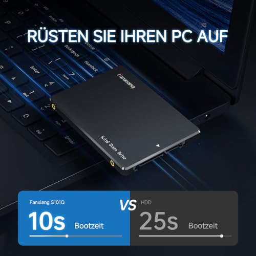 Fanxiang S101Q 480GB SATA III SSD 2,5 Zoll Interne Festplatte für PC Laptop | Bis zu 540 MB/s Lesegeschwindigkeit, Interne SSD Festplatte, 3D NAND Flash, Schneller Systemstart