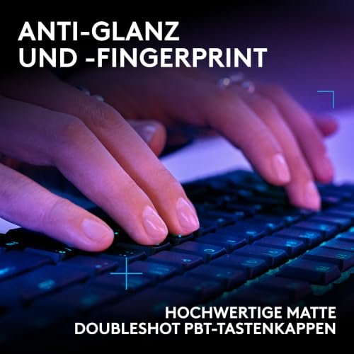 Logitech G G515 LIGHTSPEED TKL kabellose flache Gaming-Tastatur (Schwarz) | LIGHTSYNC RGB, dünnes Profil ohne Ziffernblock, PBT-Tastenkappen, taktile mechanische Switches, Deutsches QWERTZ-Layout
