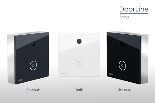 Türklingel mit Bildübertragung ohne Cloud, DoorLine Made in Germany | elegante Glasoberfläche, Anthrazit, WLAN-Klingel, perfekt für alle FRITZ!Box Modelle, Smart Home-kompatibel, Snapshotfunktion
