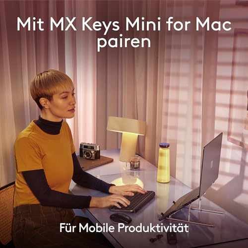 Logitech MX Anywhere 3S for Mac, kompakte kabellose Bluetooth-Maus | 8K-DPI-Abtastung auf jeder Fläche, leise Klicks, USB C, kabellose Maus für MacBook Pro, MacBook Air, iMac, iPad - Space Grau